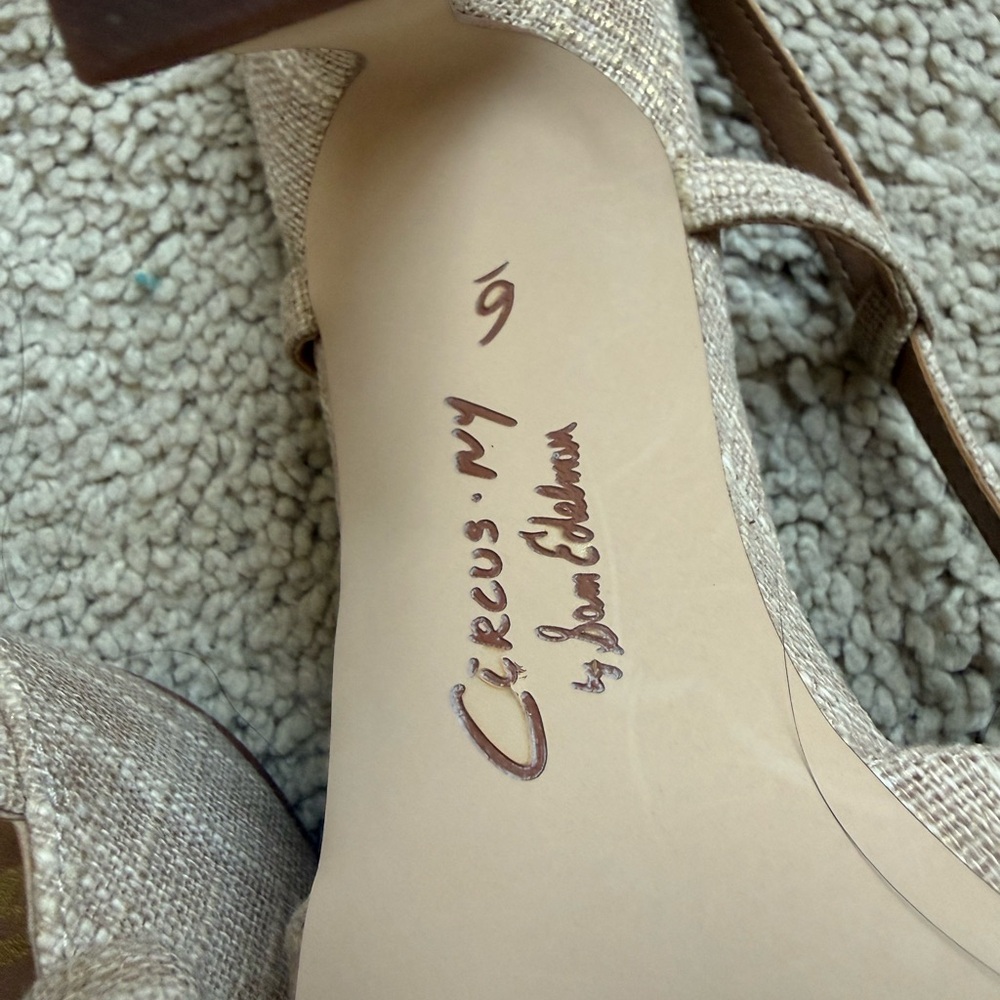 Circus by Sam Edelman Beige Bow Pointed Slingback Heels - Picture 5 of 9